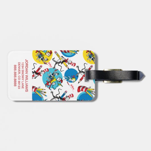 Dr. Seuss | Karakters met penpatroon Bagagelabel (Achterkant horizontaal)
