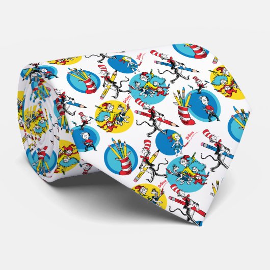 Dr. Seuss | Karakters met penpatroon Stropdas (Opgerold)