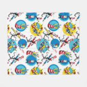 Dr. Seuss | Karakters Met Potloden Patroon Fleece Deken (Voorkant (Horizontaal))