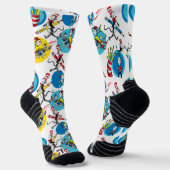 Dr. Seuss | Karakters Met Potloden Patroon Sokken (Gebogen)