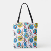 Dr. Seuss | Karakters Met Potloden Patroon Tote Bag (Achterkant)