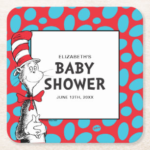 Dr. Seuss Kat in de Hoed Baby Shower Kartonnen Onderzetters