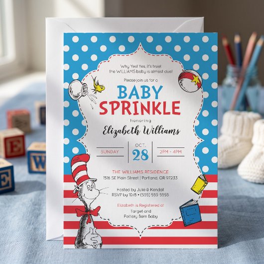 Dr. Seuss - Kat in de Hoed Baby Sprinkle Kaart