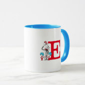 Dr. Seuss Kat in de Hoed, Ding Een Monogram E Mok (Voorkant rechts)