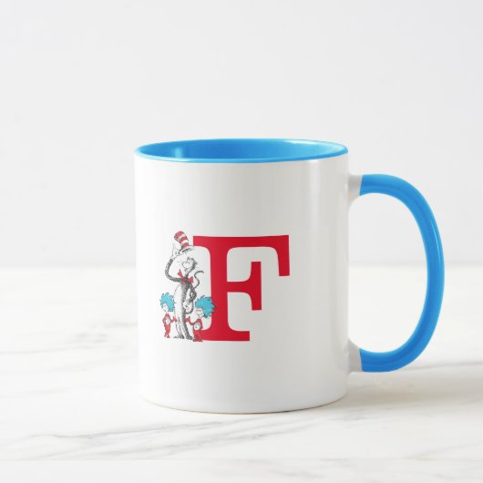 Dr. Seuss Kat in de Hoed, Ding Een Monogram F Mok (Rechts)