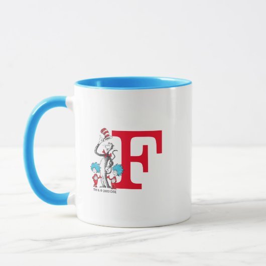 Dr. Seuss Kat in de Hoed, Ding Een Monogram F Mok (Links)