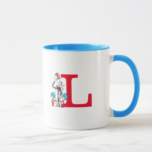 Dr. Seuss Kat in de Hoed, Ding Een Monogram L Mok (Rechts)