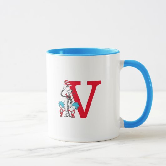 Dr. Seuss Kat in de Hoed, Ding Eén Monogram V Mok (Rechts)