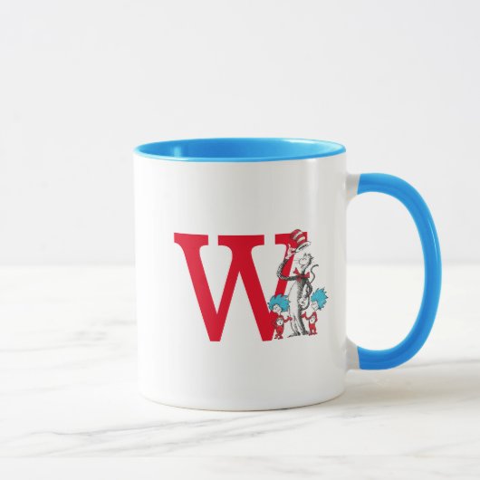 Dr. Seuss Kat in de Hoed, Ding Een Monogram W Mok (Rechts)