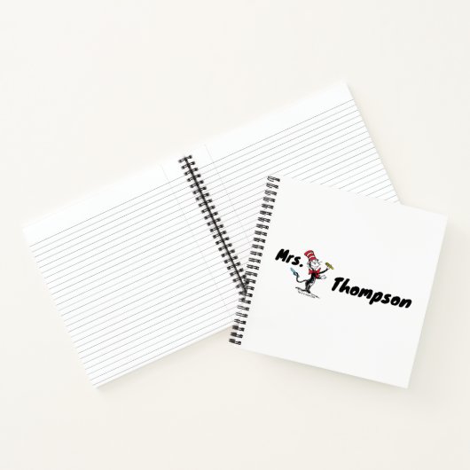 Dr. Seuss | Kat in de Hoed Getekende Naam Notitieboek (Binnen)