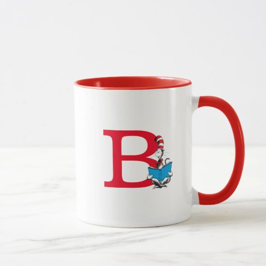 Dr. Seuss Kat in de Hoed - Lezen Monogram B Mok (Rechts)