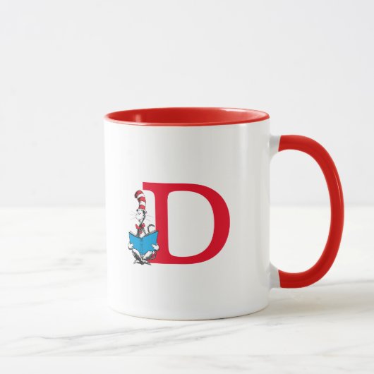 Dr. Seuss Kat in de Hoed - Lezen Monogram D Mok (Rechts)