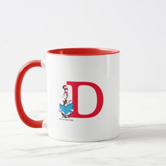 Dr. Seuss Kat in de Hoed - Lezen Monogram D Mok (Links)