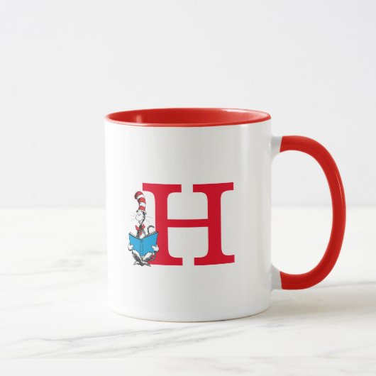 Dr. Seuss Kat in de Hoed - Lezen Monogram H Mok (Rechts)