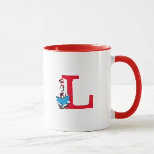 Dr. Seuss Kat in de Hoed - Lezen Monogram L Mok (Rechts)