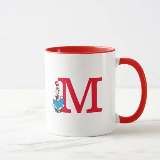 Dr. Seuss Kat in de Hoed - Lezen Monogram M Mok (Rechts)