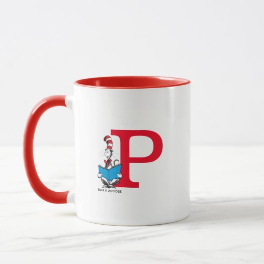 Dr. Seuss Kat in de Hoed - Lezen Monogram P Mok (Links)