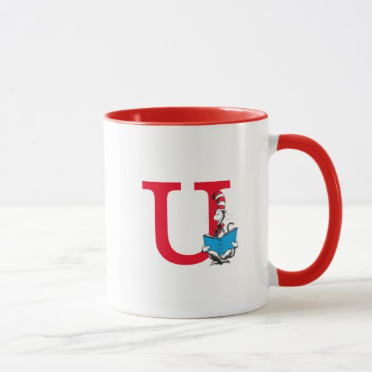 Dr. Seuss Kat in de Hoed - Lezen Monogram U Mok (Rechts)