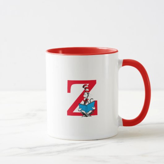 Dr. Seuss Kat in de Hoed - Lezen Monogram Z Mok (Rechts)