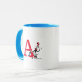 Dr. Seuss Kat in de Hoed Paraplu Wandel Monogram A Mok (Voorkant links)