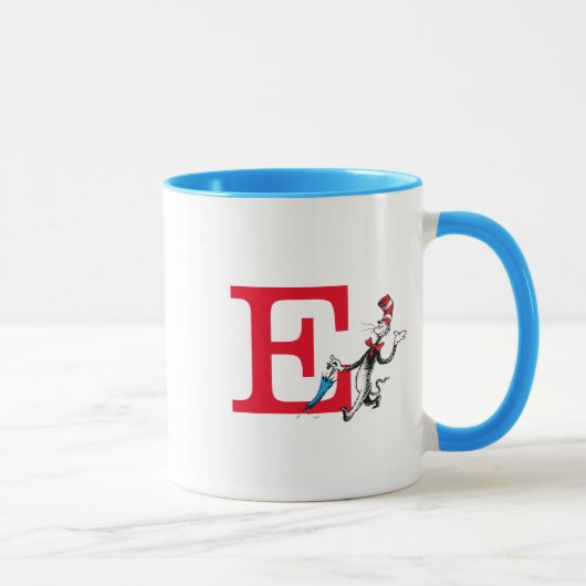 Dr. Seuss Kat in de Hoed Paraplu Wandel Monogram E Mok (Rechts)
