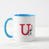 Dr. Seuss Kat in de Hoed Paraplu Wandel Monogram U Mok (Links)