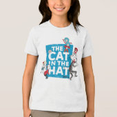 Dr. Seuss | Kat in de Logo van de Pet - Karakters Tri-Blend Shirt (Voorkant)