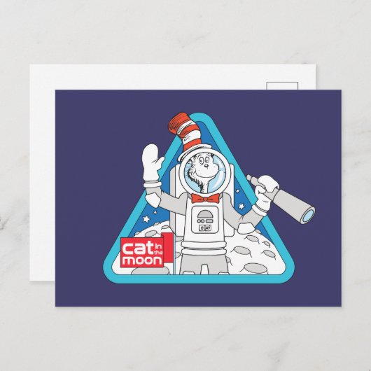 Dr. Seuss | Kat in de Maan Outer Space Graphic Briefkaart (Voorkant / Achterkant)