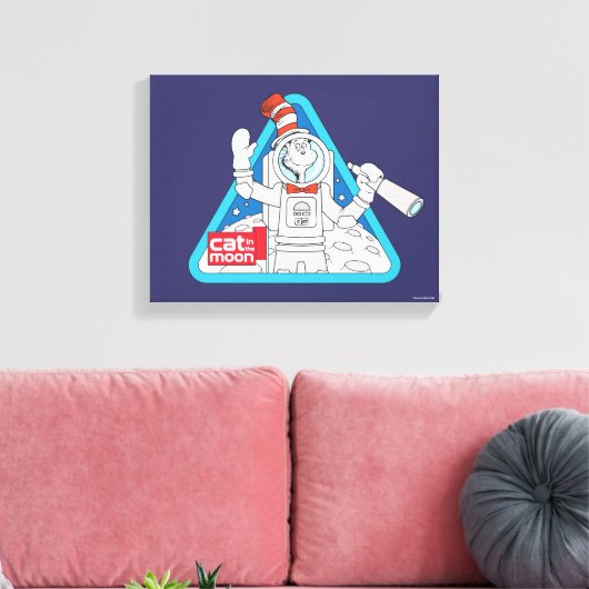 Dr. Seuss | Kat in de Maan Outer Space Graphic Canvas Afdruk (Insitu (Woonkamer))