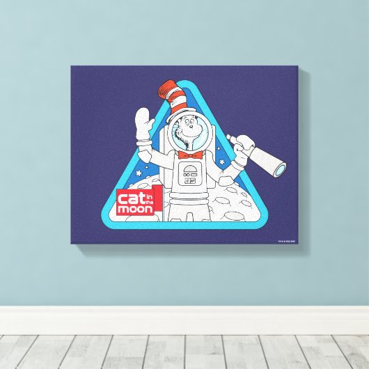 Dr. Seuss | Kat in de Maan Outer Space Graphic Canvas Afdruk (Insitu (Houten vloer))