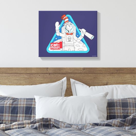 Dr. Seuss | Kat in de Maan Outer Space Graphic Canvas Afdruk (Insitu (Slaapkamer))