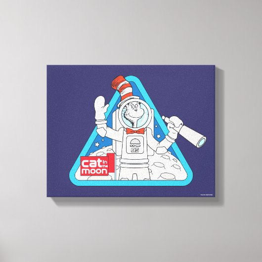 Dr. Seuss | Kat in de Maan Outer Space Graphic Canvas Afdruk (Voorkant)