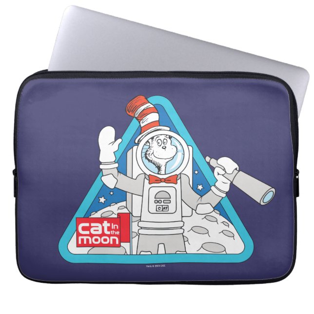 Dr. Seuss | Kat in de Maan Outer Space Graphic Laptop Sleeve (Voorkant)