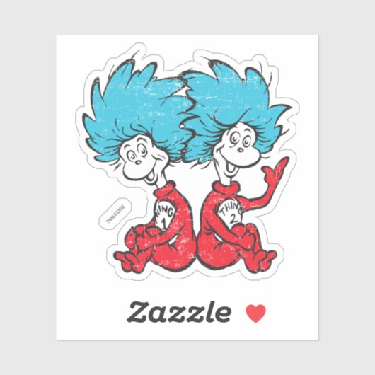 Dr. Seuss| Kat in de Pet - Thing 1, Thing 2 Sticker (Vel)