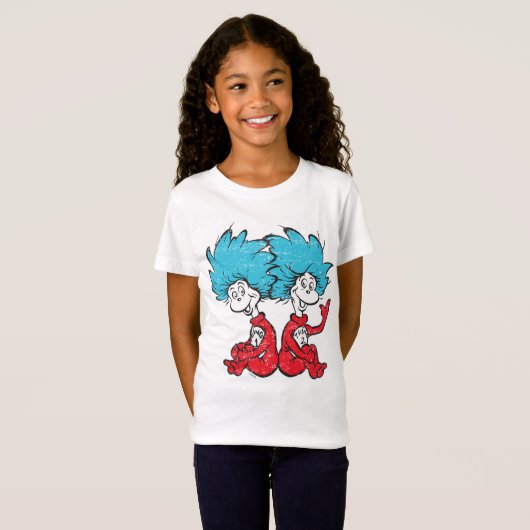 Dr. Seuss| Kat in de Pet - Thing 1, Thing 2 T-shirt (Voorkant volledig)
