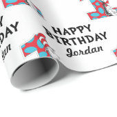 Dr. Seuss | Kat in het Pet 1e Verjaardag Cadeaupapier (Rol Hoek)