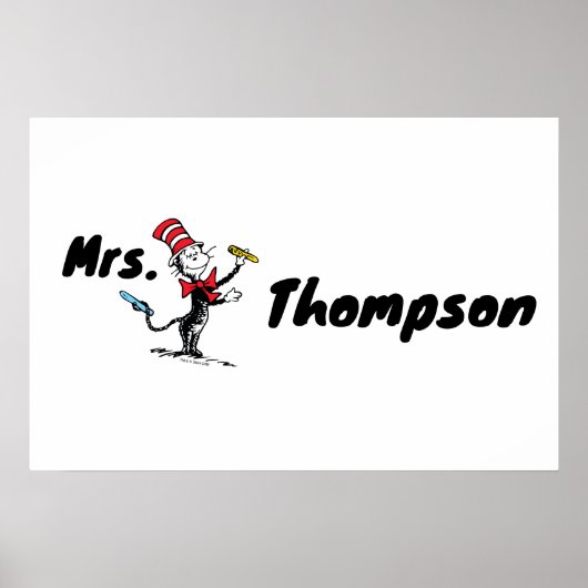 Dr. Seuss | Kat in het Pet Getrokken Naam Poster (Voorkant)