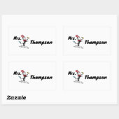 Dr. Seuss | Kat in het Pet Getrokken Naam Rechthoekige Sticker (Vel)