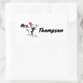 Dr. Seuss | Kat in het Pet Getrokken Naam Rechthoekige Sticker (Tas)