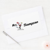 Dr. Seuss | Kat in het Pet Getrokken Naam Rechthoekige Sticker (Envelop)