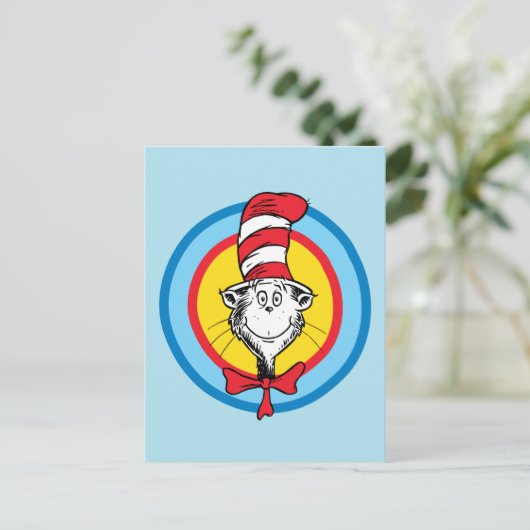 Dr. Seuss | Kat in het Pet Hoofd Graphic Briefkaart (Staand voorkant)