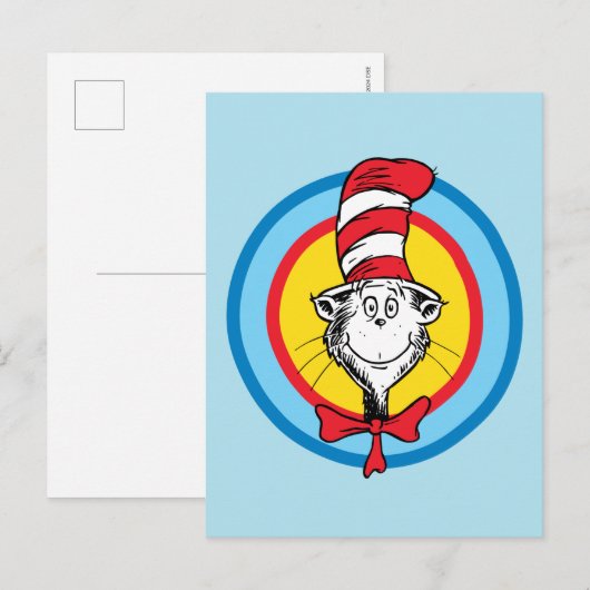 Dr. Seuss | Kat in het Pet Hoofd Graphic Briefkaart (Voorkant / Achterkant)