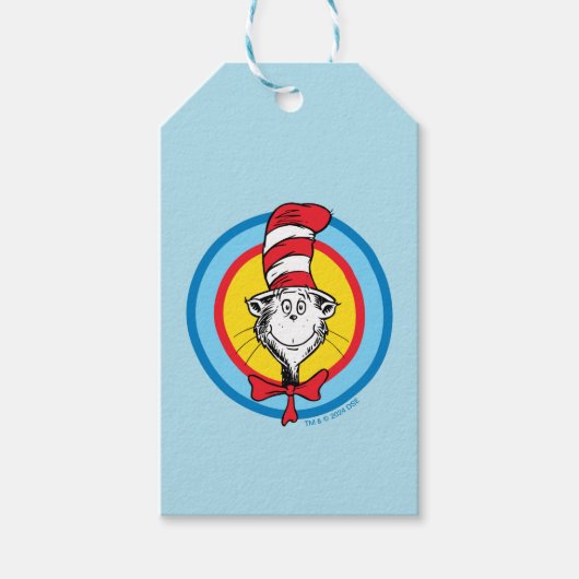 Dr. Seuss | Kat in het Pet Hoofd Graphic Cadeaulabel (Voorkant)