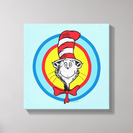 Dr. Seuss | Kat in het Pet Hoofd Graphic Canvas Afdruk (Voorkant)
