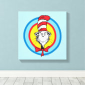 Dr. Seuss | Kat in het Pet Hoofd Graphic Canvas Afdruk (Insitu (Houten vloer))