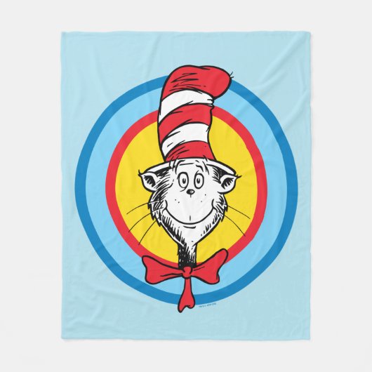 Dr. Seuss | Kat in het Pet Hoofd Graphic Fleece Deken (Voorkant)