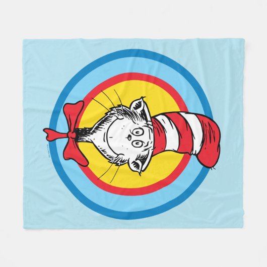 Dr. Seuss | Kat in het Pet Hoofd Graphic Fleece Deken (Voorkant (Horizontaal))