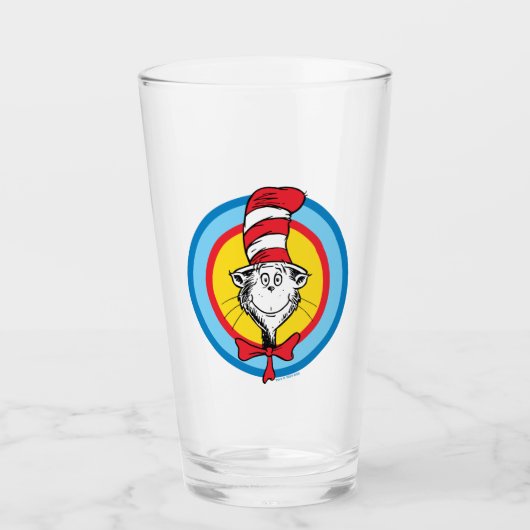 Dr. Seuss | Kat in het Pet Hoofd Graphic Glas (Voorkant)