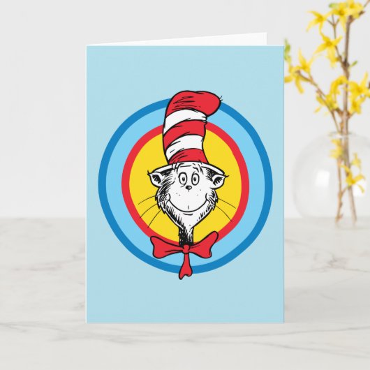 Dr. Seuss | Kat in het Pet Hoofd Graphic Kaart (Gele Bloem)
