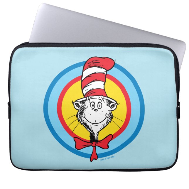 Dr. Seuss | Kat in het Pet Hoofd Graphic Laptop Sleeve (Voorkant)